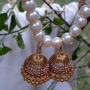 Crescent Bead Jhumkas