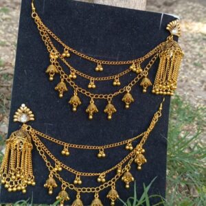 Noor-e-Zeenat Sahara-Jhumka Set (Gold)